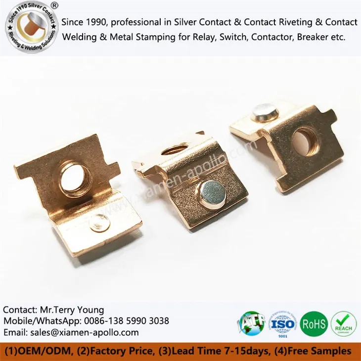 Copper Stamping ak Riveted kontak elektrik