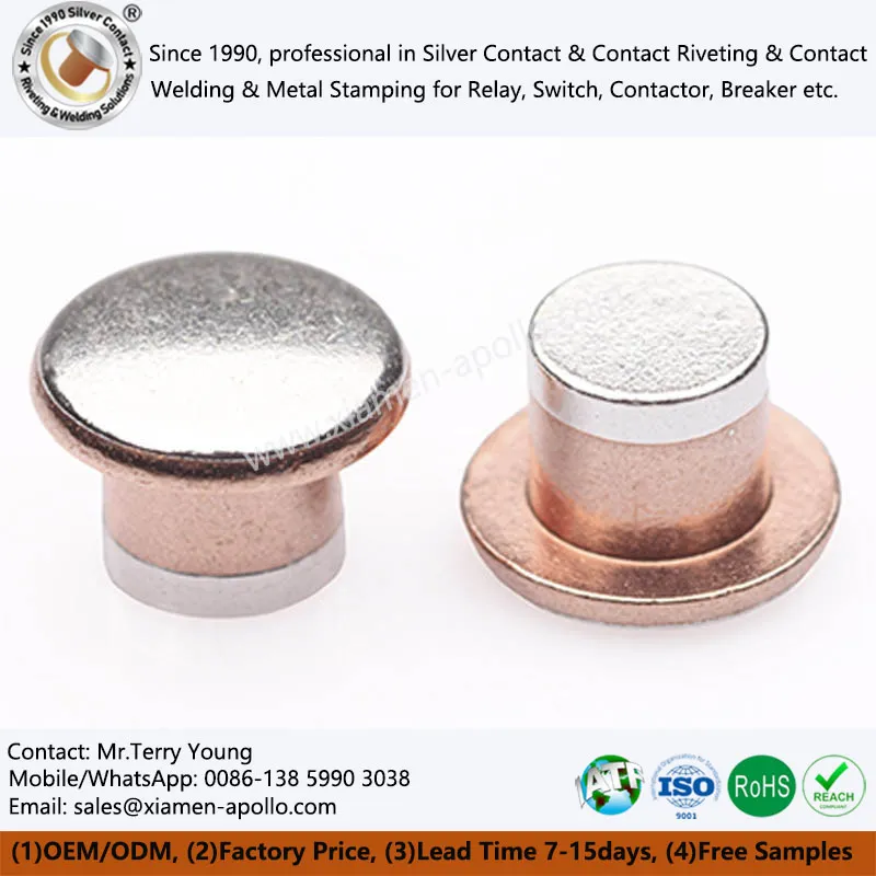 Elektrik doub metal kontak Rivet