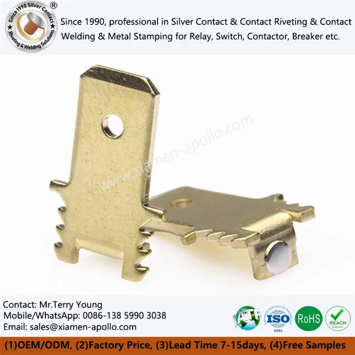 Elektrik kwiv metal Stamping pou switch priz