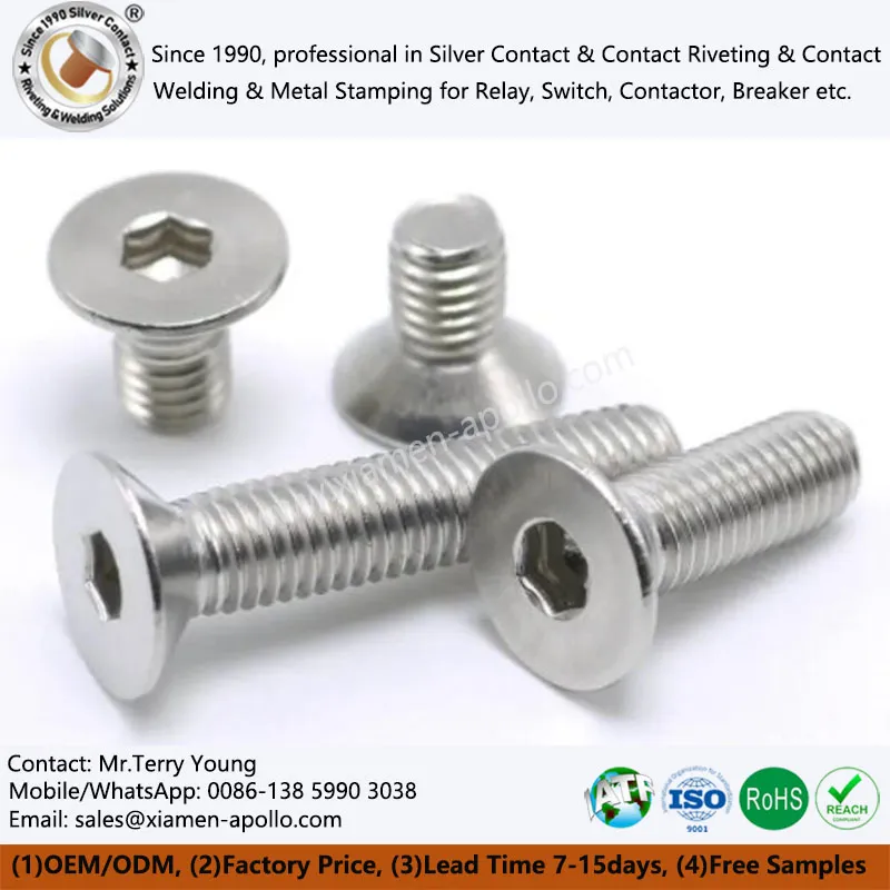 Plat-tèt egzagòn priz vis asye pur