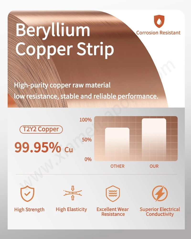 Beryllium Copper Strip for Beryllium Copper Stamping Parts Beryllium Copper Strip for Beryllium Copper Stamping Parts