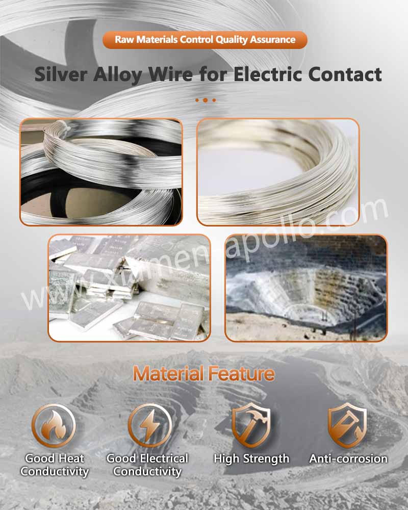 Silver Alloy Raw Material for Silver Contact Brazed Assemblies Silver Alloy Raw Material for Silver Contact Brazed Assemblies