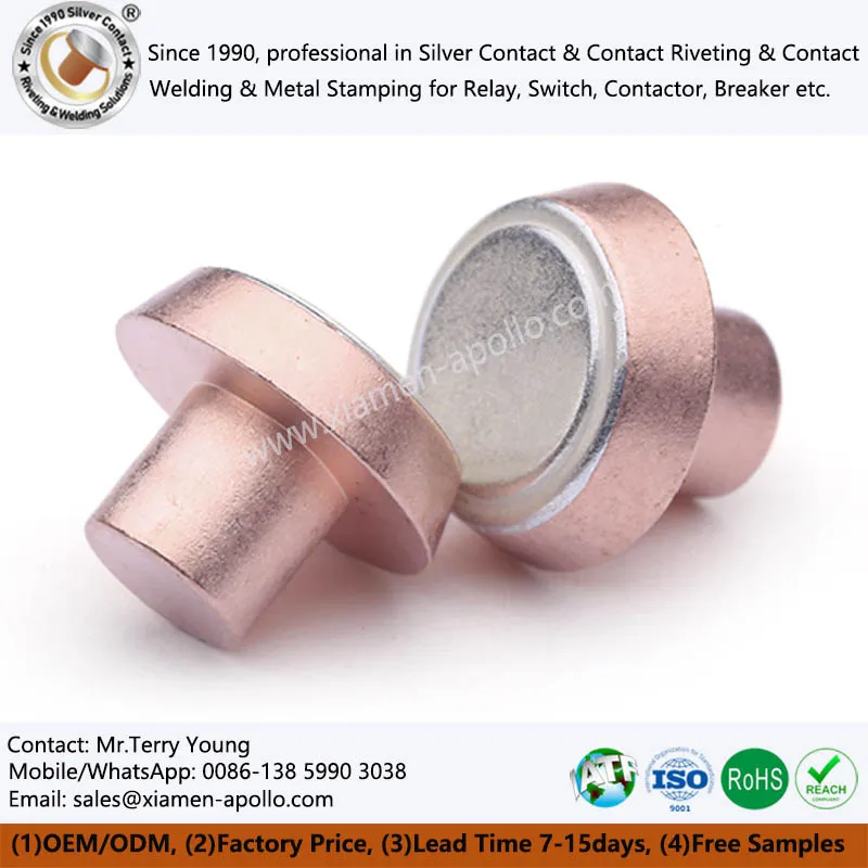 Rivèt kontak bimetal pou relè mayetik fèmen