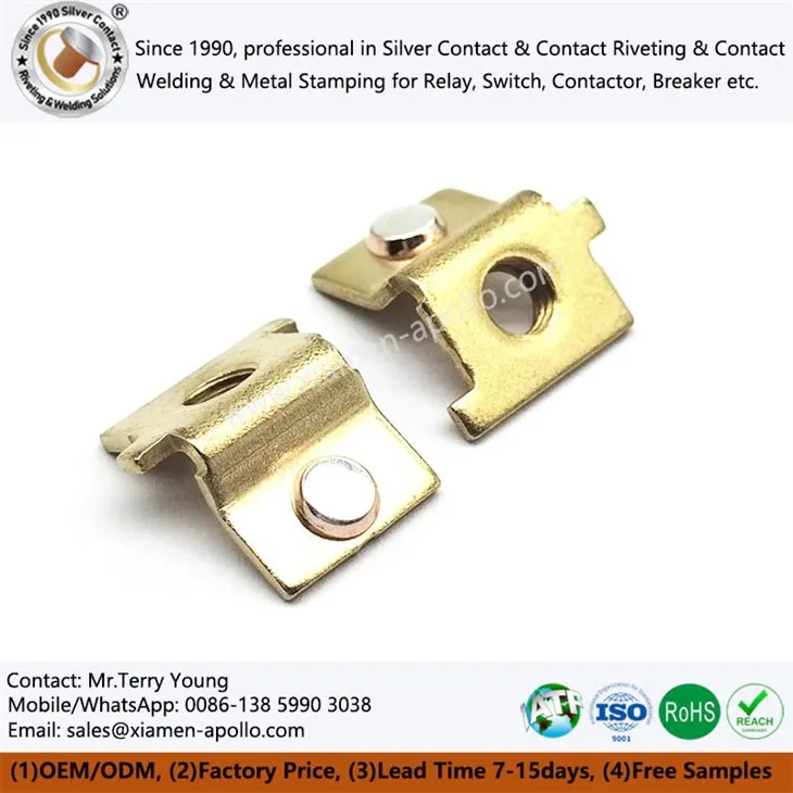 Silver kontak ak kwiv Stamping Riveted Pati