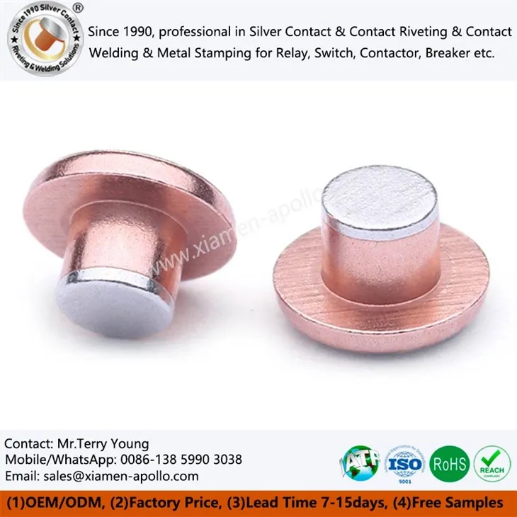 Trimetal ajan Rivet kontak elektrik